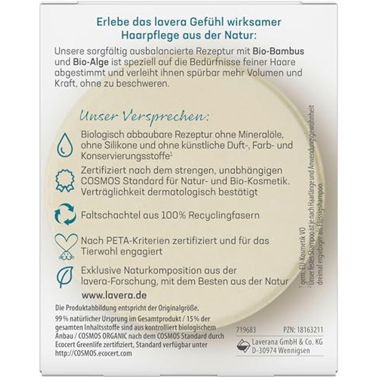 lavera Volume & Kracht vaste shampoo 50 g – foto 4