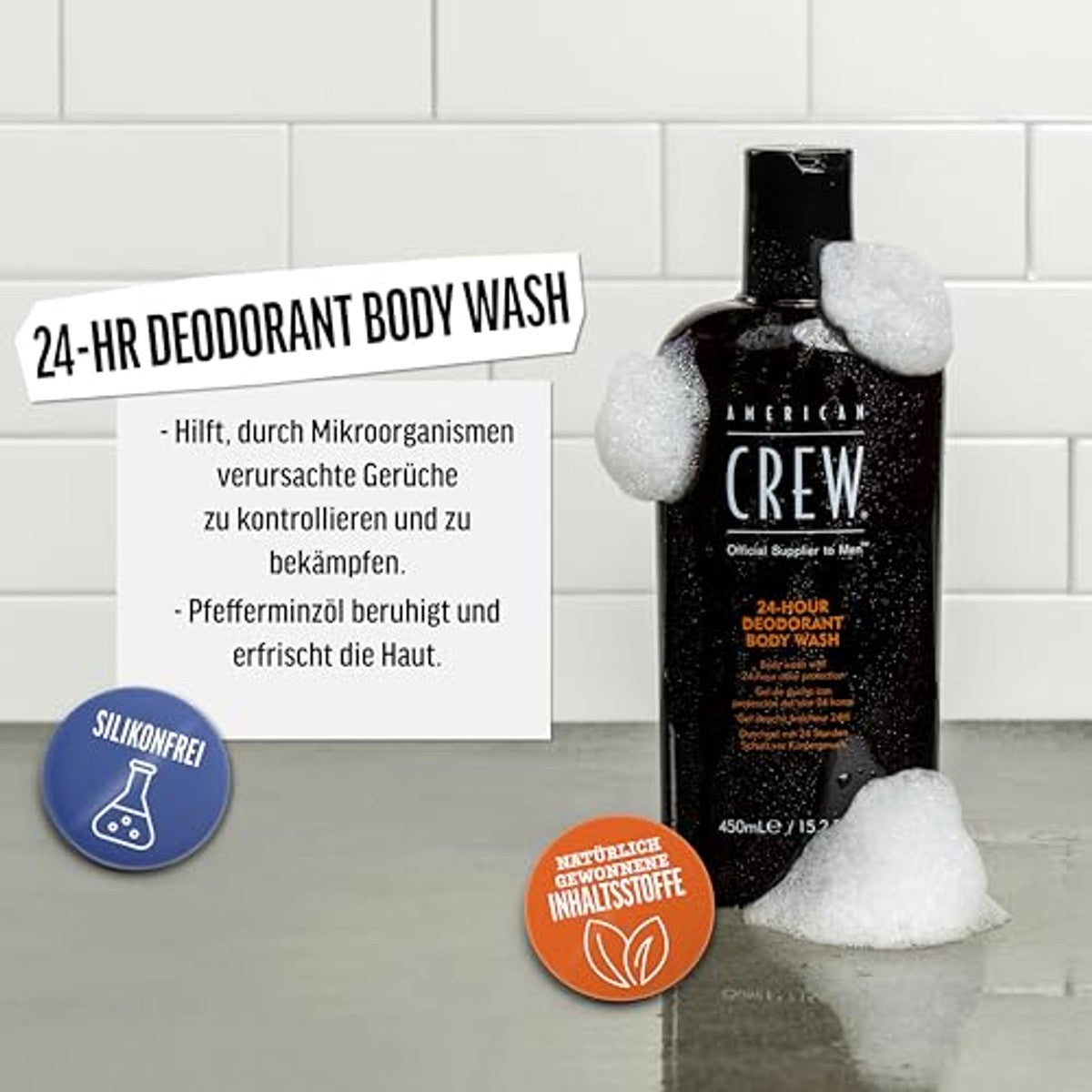 American Crew 24 uur Deodorant Douchegel voor Mannen 450 ml - 6-pack