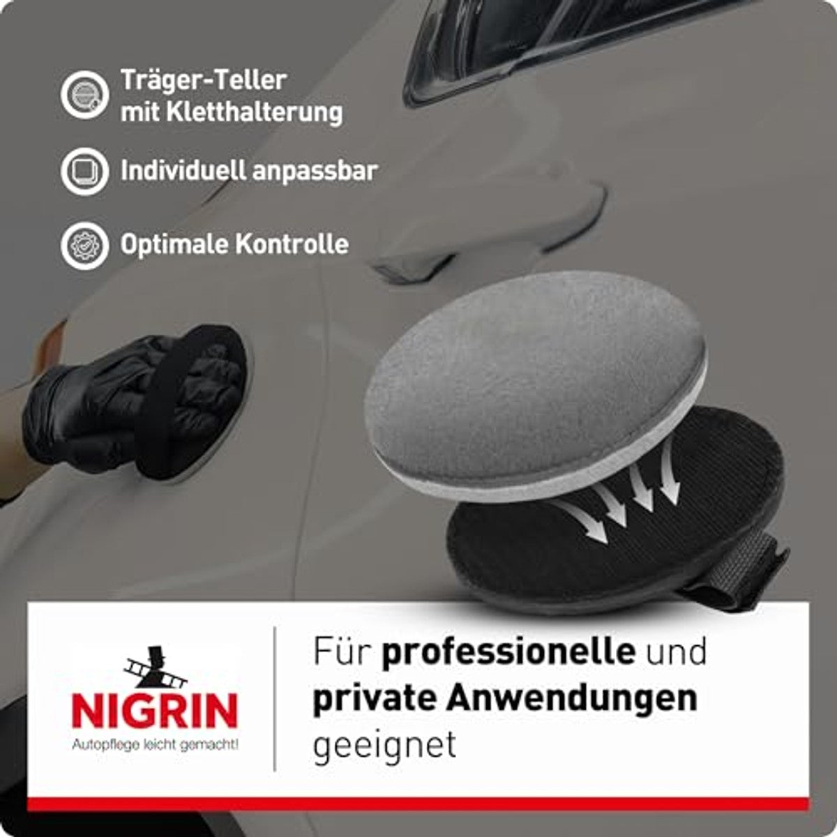 NIGRIN Handpolijstpads 3-delige set 12,5 cm - 6-pack