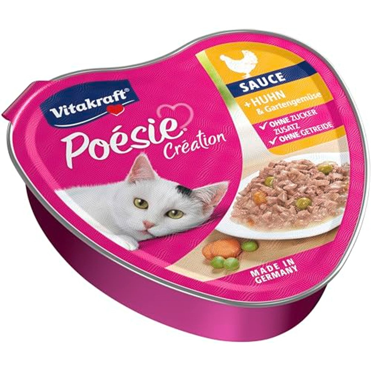 Vitakraft Poésie Création natvoer kattenvoer kip & tuingroenten 15 x 85 g - 3-pack
