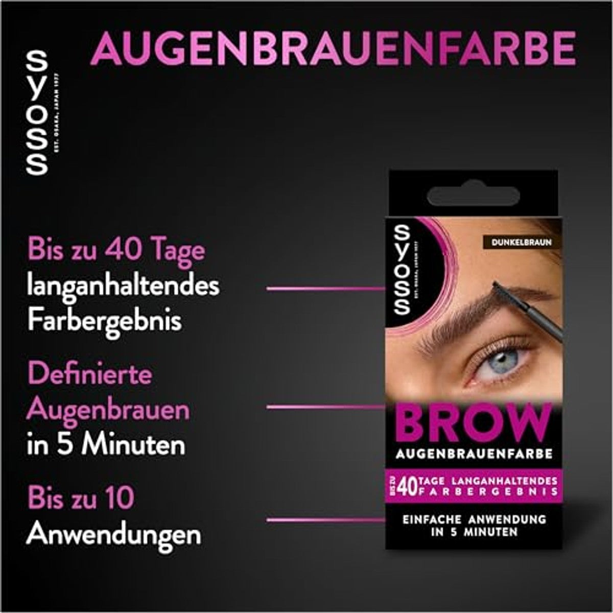 Syoss Wenkbrauwset Wenkbrauwverf 4-1, donkerbruin, stand 3 6 x 17 ml - Voordeelverpakking