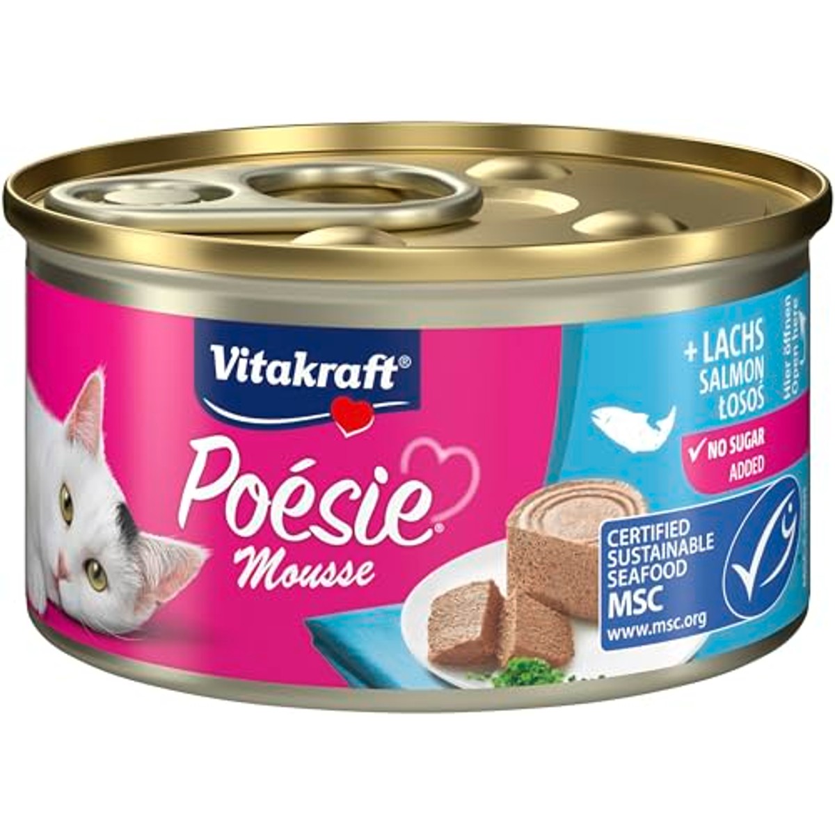 Vitakraft Poésie Mousse natvoer kattenvoer zalm 12 x 85 g - 6-pack