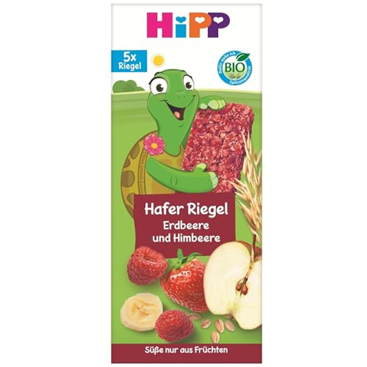 HiPP Schildpad Haverreep aardbei-framboos 6 x 40 stuks - Voordeelverpakking