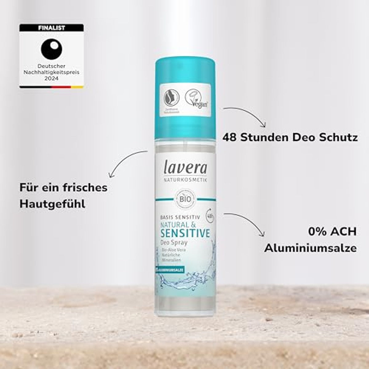lavera Basis Sensitive Milde Deodorant 6 x 75 ml - Voordeelverpakking
