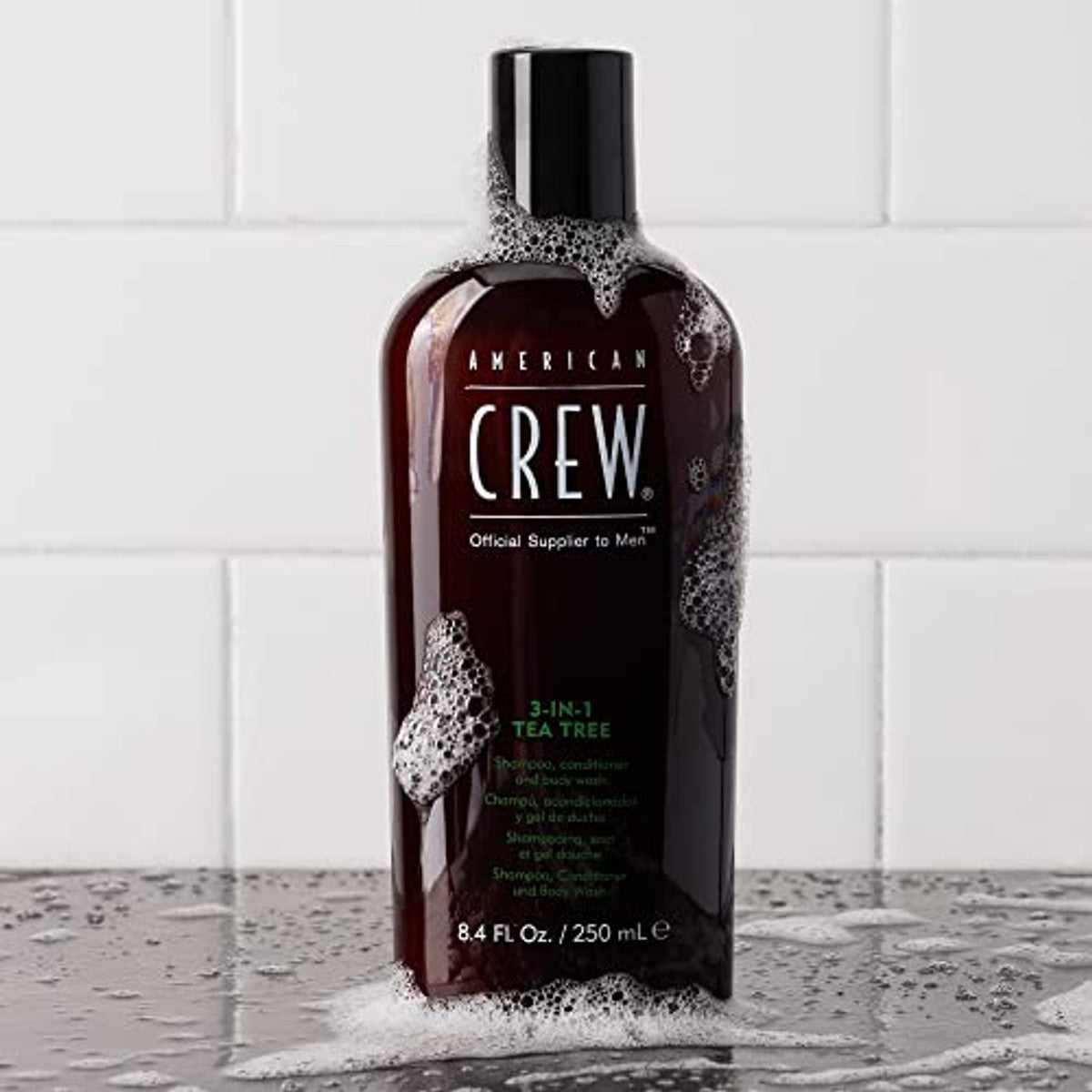 American Crew 3-in-1 Tea Tree Shampoo, Conditioner & Douchegel 450 ml & Alternator Spray - 6-pack