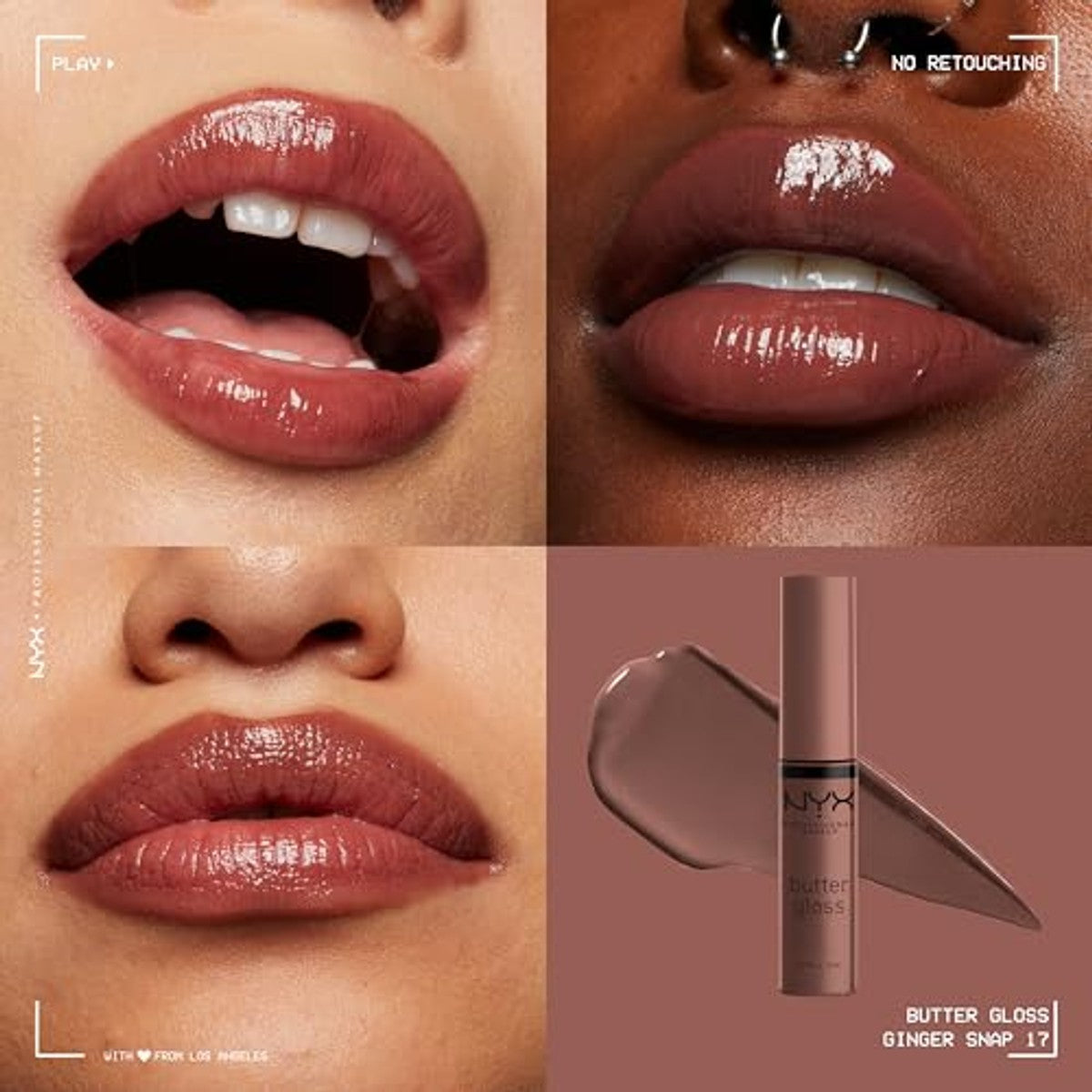 NYX PROFESSIONAL MAKEUP Boter Gloss 17 Ginger Snap 3 stuks