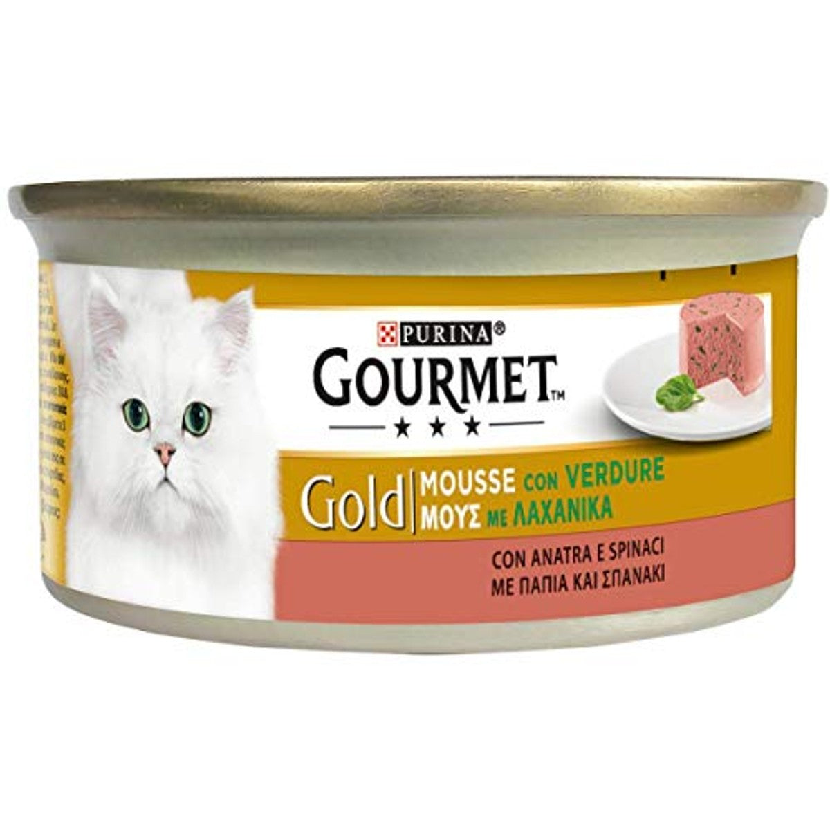 Gourmet Gold Mousse natvoer kattenvoer eend & spinazie 24 x 85 g - 6-pack