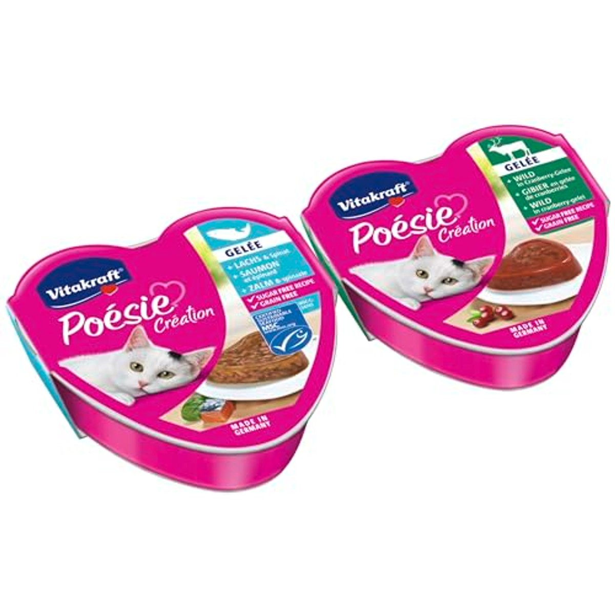 Vitakraft Poésie Création natvoer kattenvoer zalm, spinazie & wild 6 stuks - 3-pack