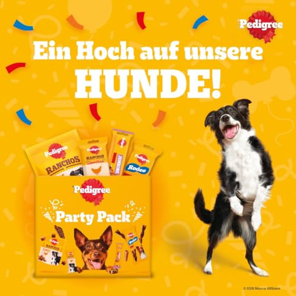 Pedigree Party Pack hondensnack kip, rund en gevogelte 241 g - 6-pack