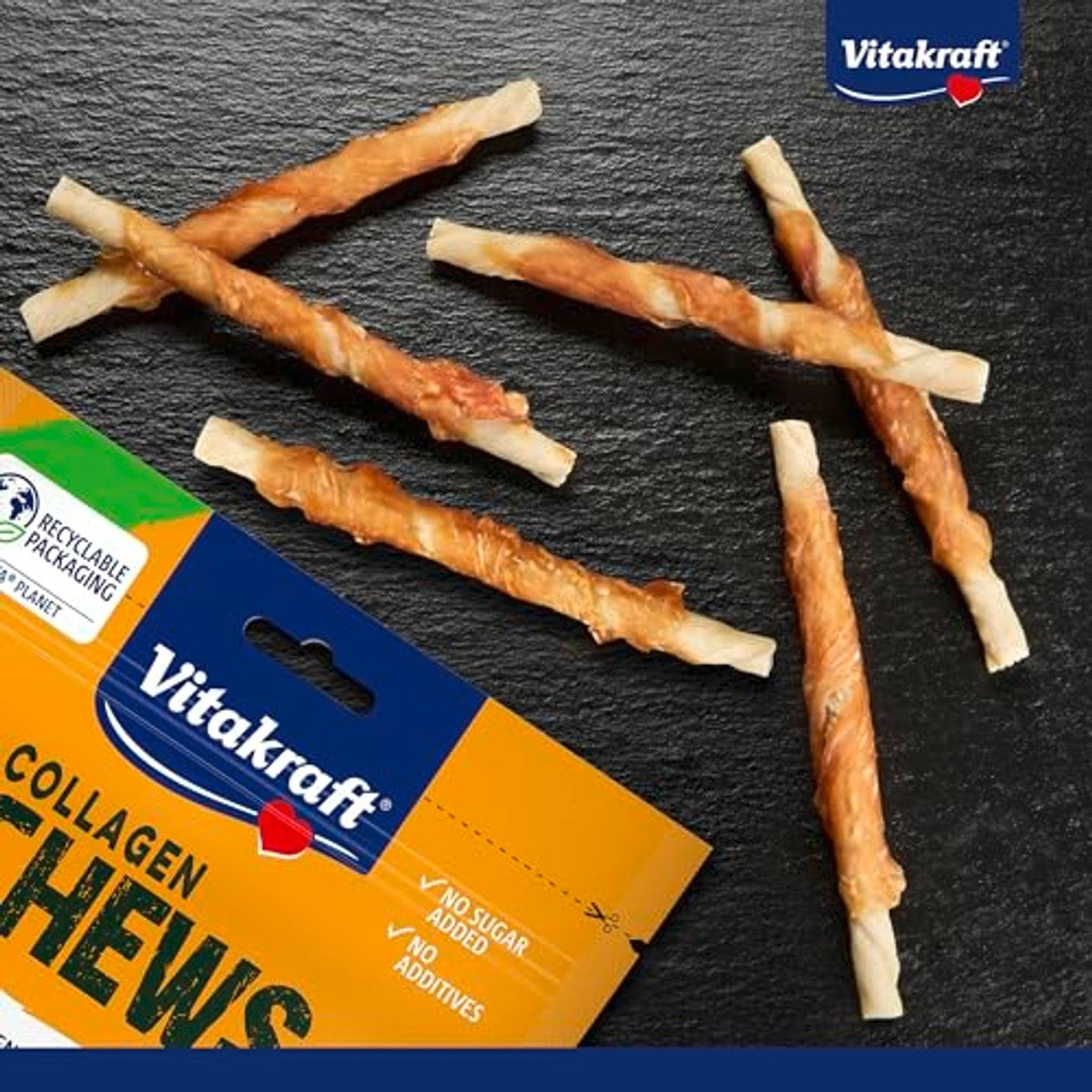 Vitakraft Collageen Chews hondensnack kip 1 x 200 g - 6-pack