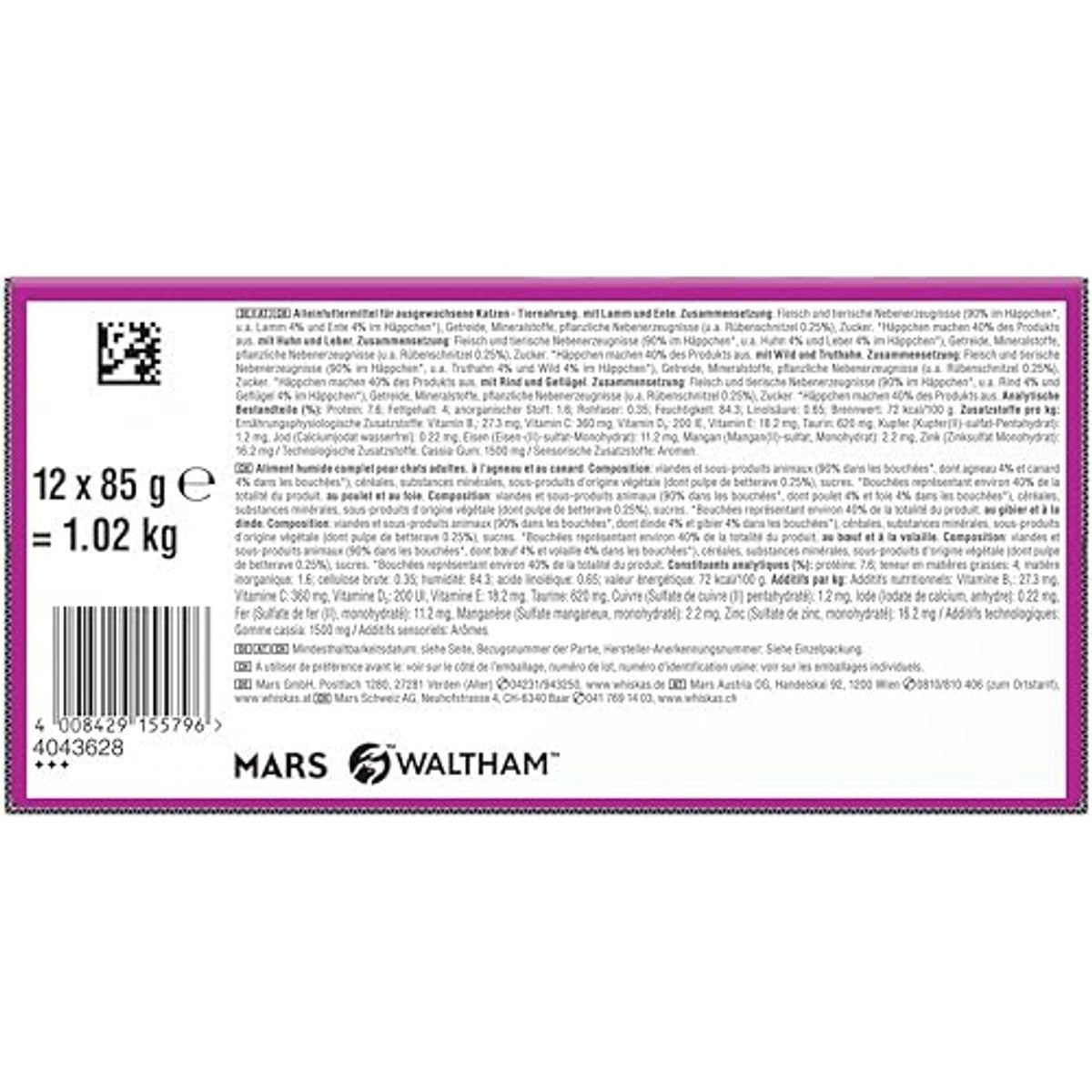 Whiskas Duo natvoer kattenvoer Classic Combo in gelei 12 x 85 g - 3-pack