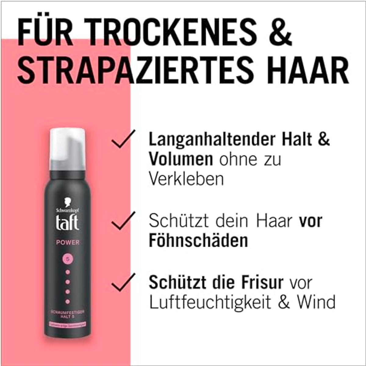 TAFT Power Cashmere Haarschuim Houdgraad 5 6 x 150 ml - Voordeelverpakking