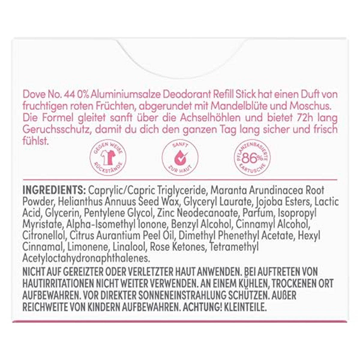 Dove Refill Deo Stick 0% No. 44 Bloesem & Rode Vruchten 6 x 35 ml - Voordeelverpakking