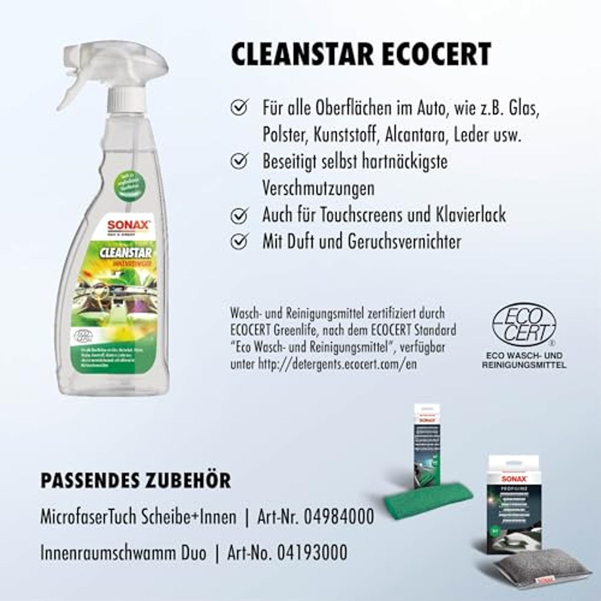 SONAX CleanStar Ecocert 6 x 750 ml - Voordeelverpakking