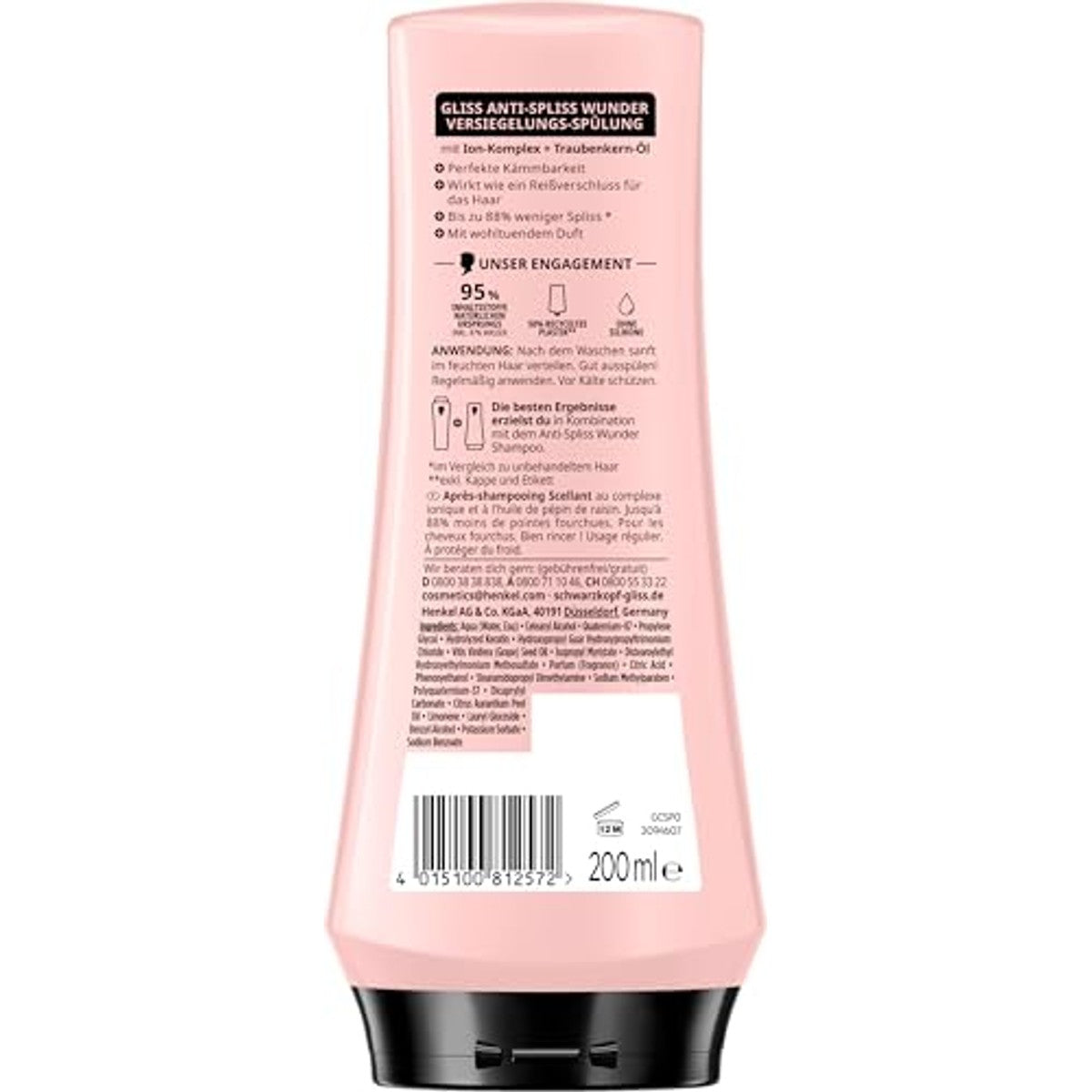 Gliss Anti-Splijten Wunder Spoeling 200 ml – Gliss