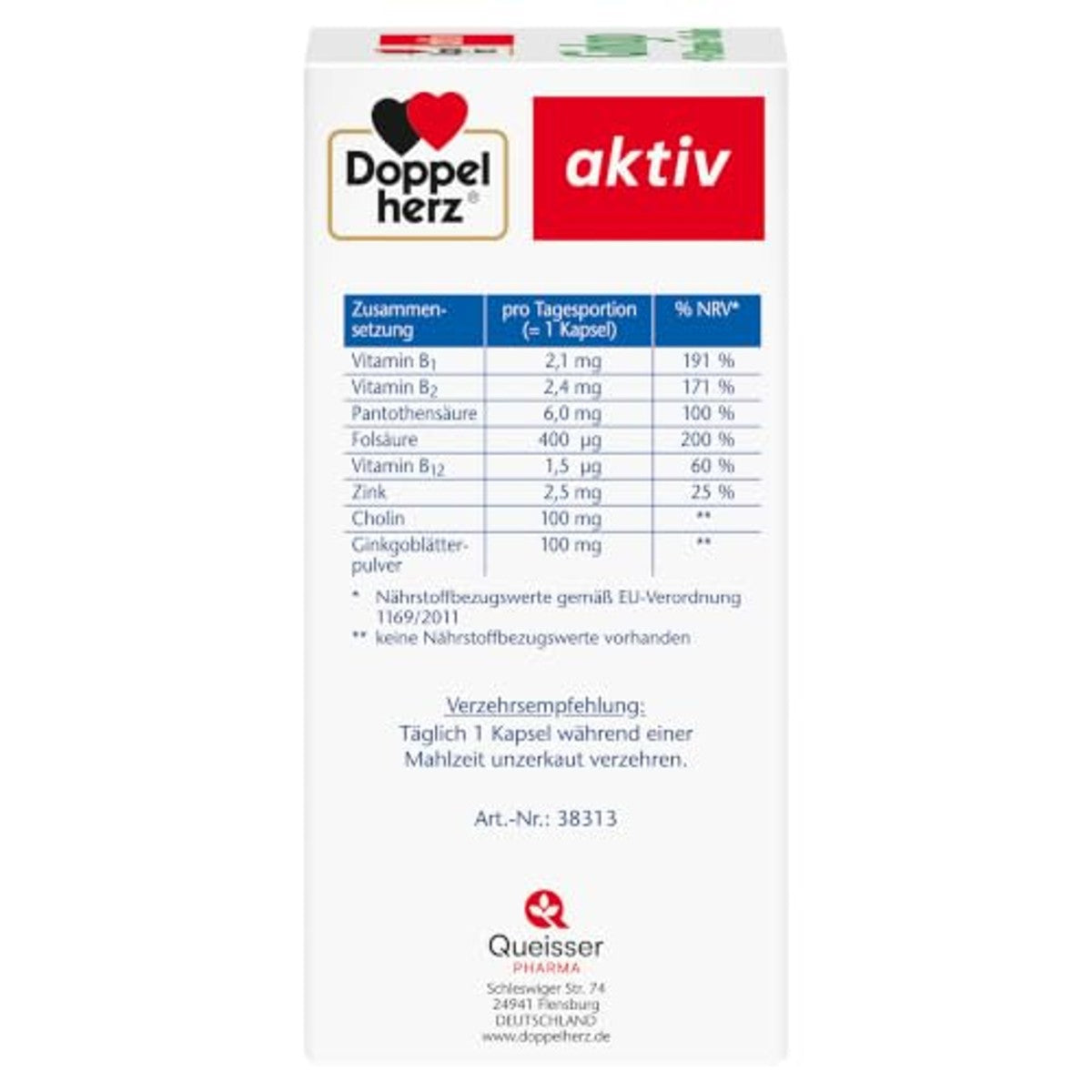 Doppelherz Ginkgo + B-vitamine + choline – Doppelherz