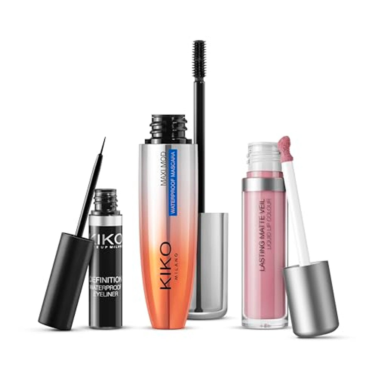Kiko Milano Onmisbare Make-up Set Mascara Eyeliner en Lippenstift - 6-pack