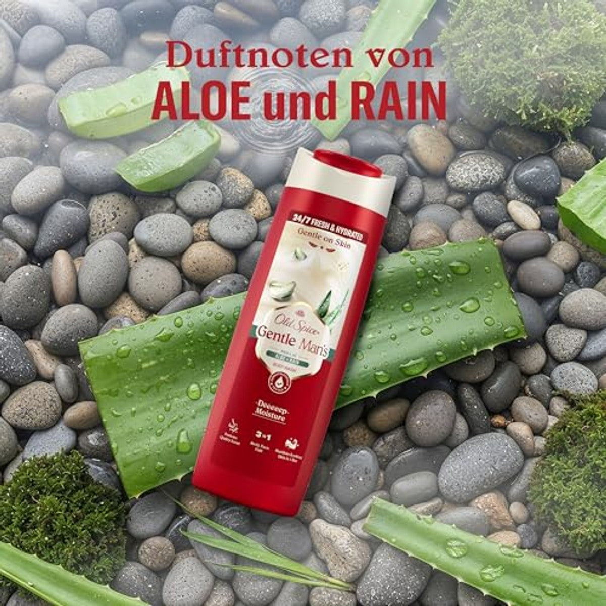 Old Spice Gentle Man's Aloë + Rain 3-in-1 6 x 400 ml - Voordeelverpakking