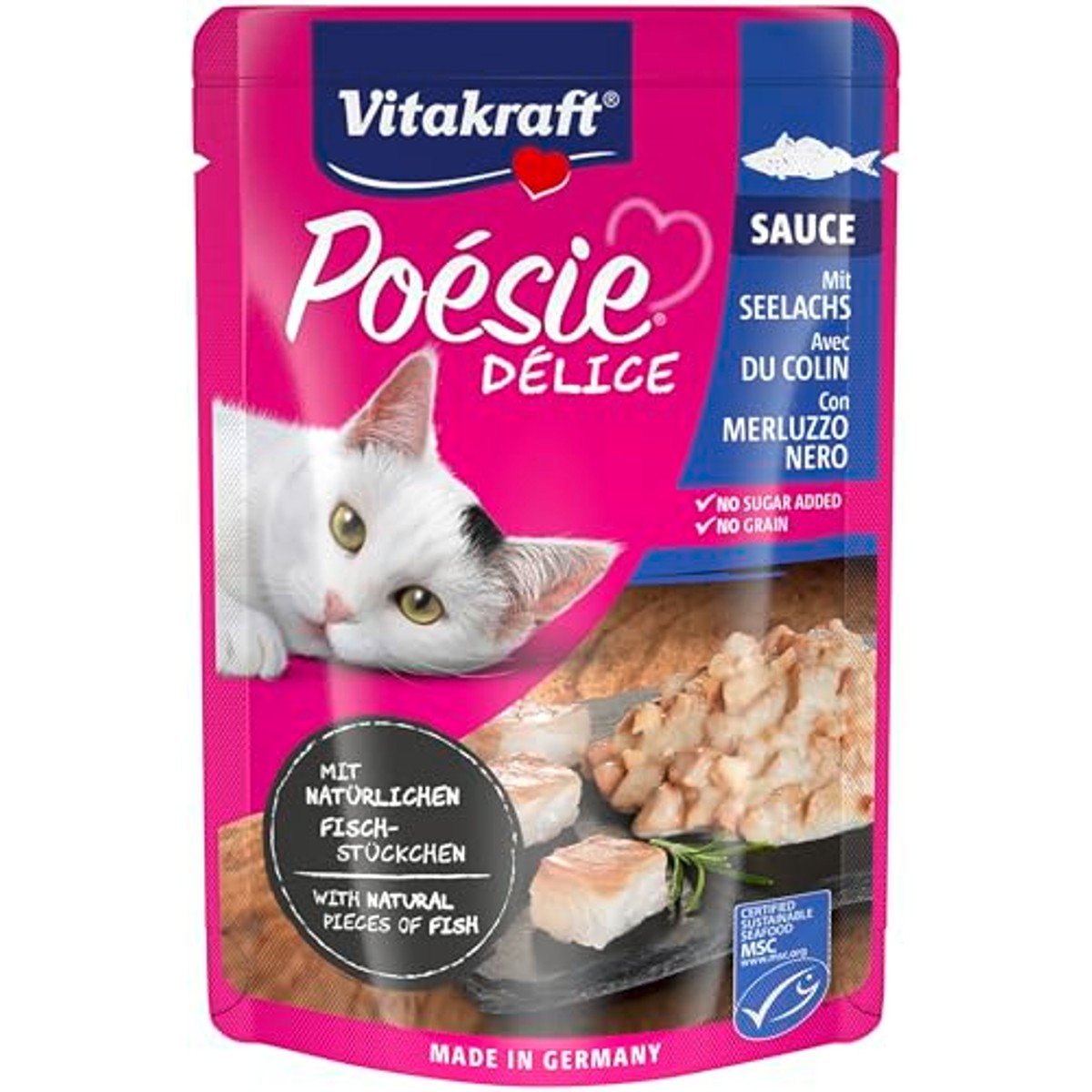 Vitakraft Poésie Deli Sauce natvoer kattenvoer koolvis 23 x 85 g - 3-pack