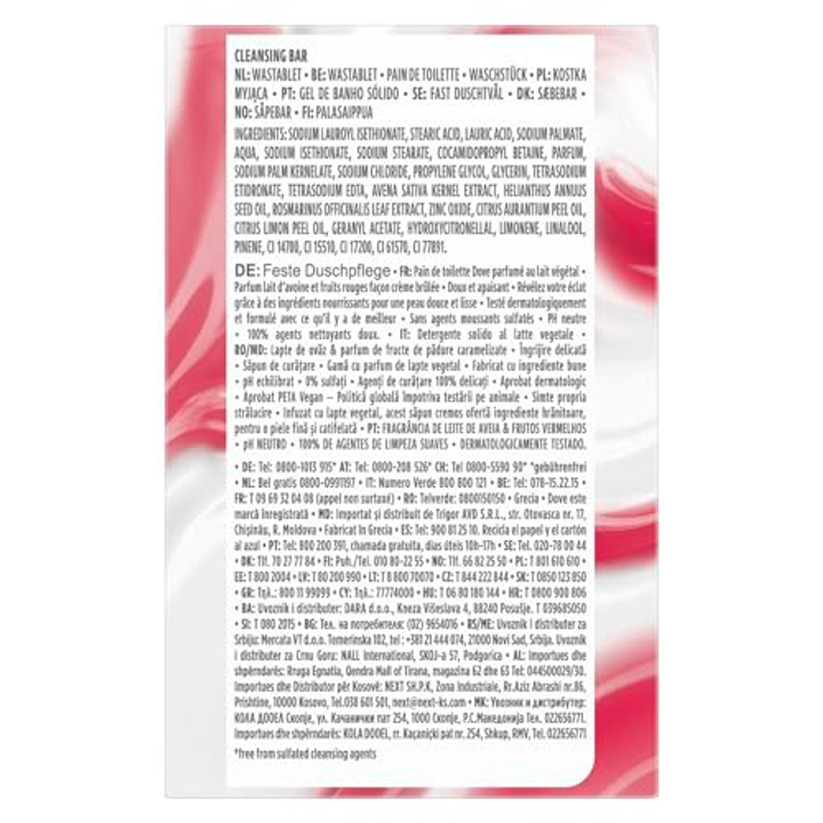 Dove Beauty Bar Oatmilk & Berry Brulee vaste douchegel 6 x 141 g - Voordeelverpakking