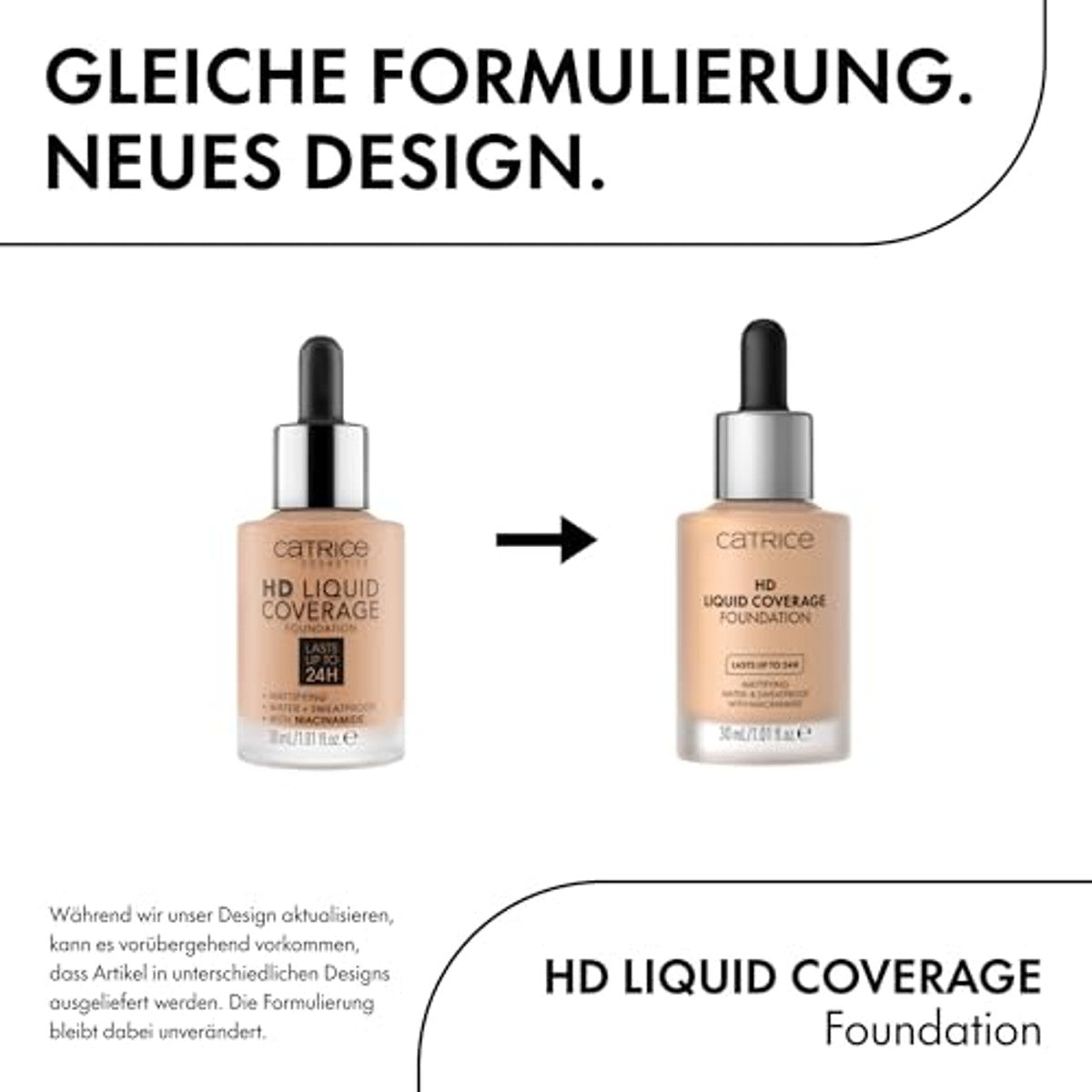 Catrice foundation hoge dekking 010 licht beige 30 ml - 6-pack
