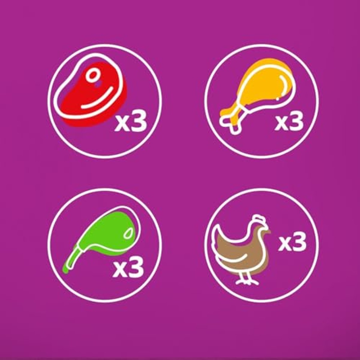 Whiskas Klassieke Maaltijden natvoer kattenvoer 4 soorten 48 x 85 g - 3-pack