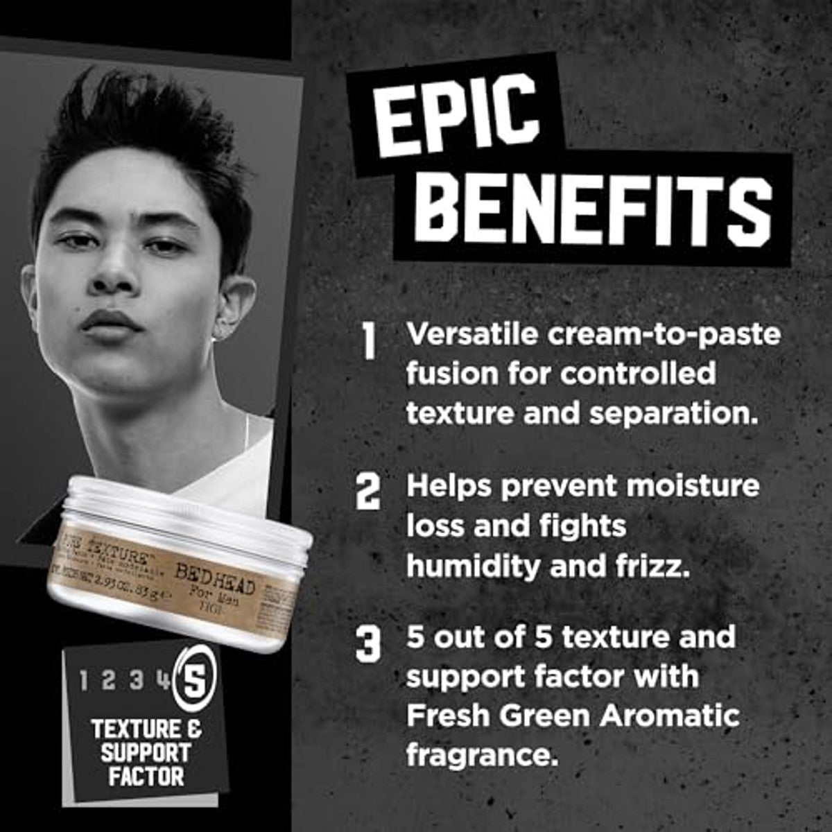TIGI Bed Head for Men Pure Texture Stylingpasta 83 g - 3-pack