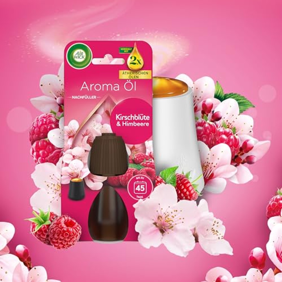 Air Wick Aroma-olie navulling Kersenbloesem Framboos 6 x 20 ml – Air Wick
