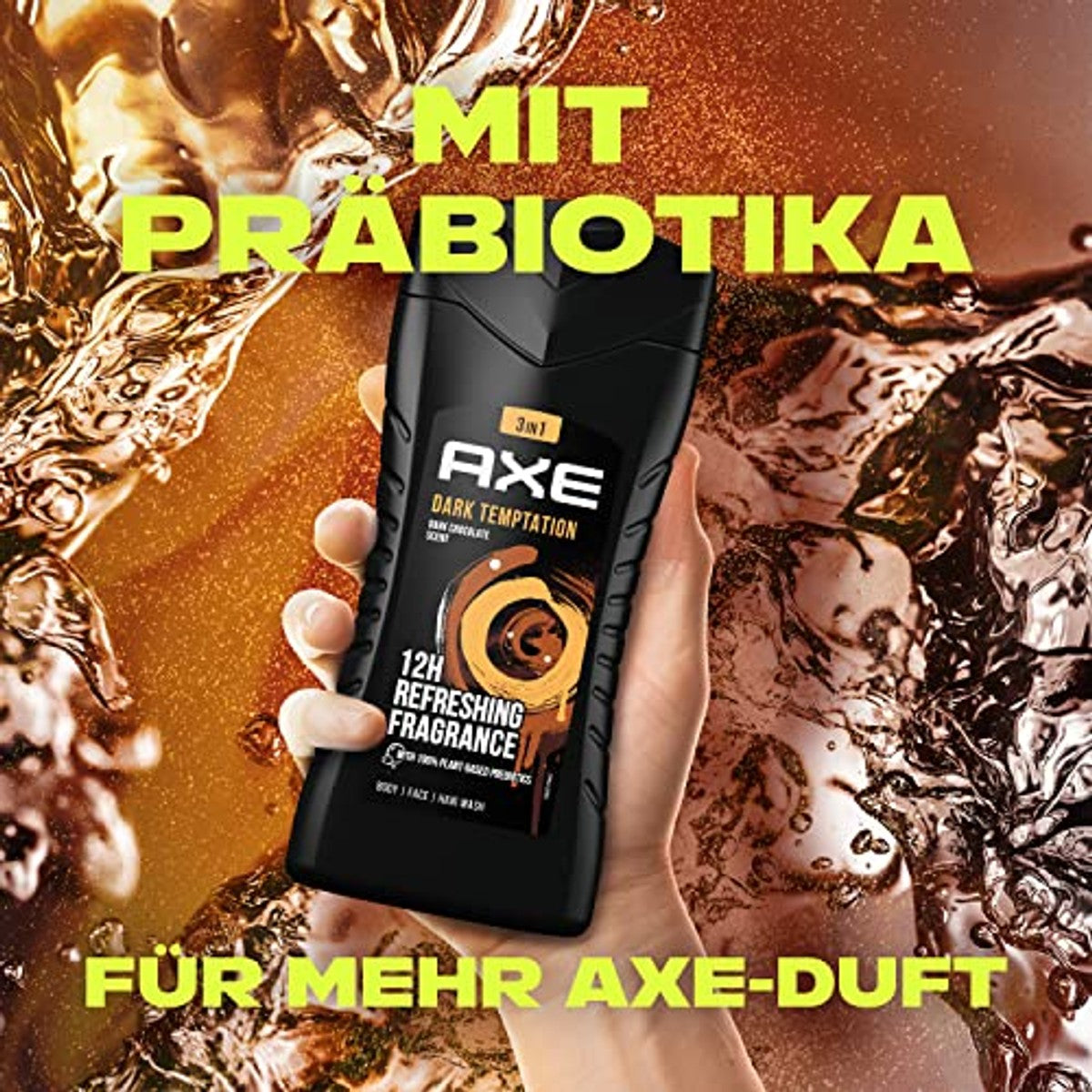 Axe Dark Temptation XL 3-in-1 douchegel & shampoo 400 ml, 4 stuks – Axe