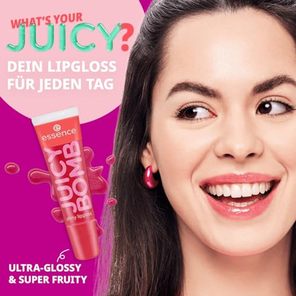 essence Juicy Bomb Shiny Lipgloss 104 Poppin' Pomegranate 10 ml - 6-pack