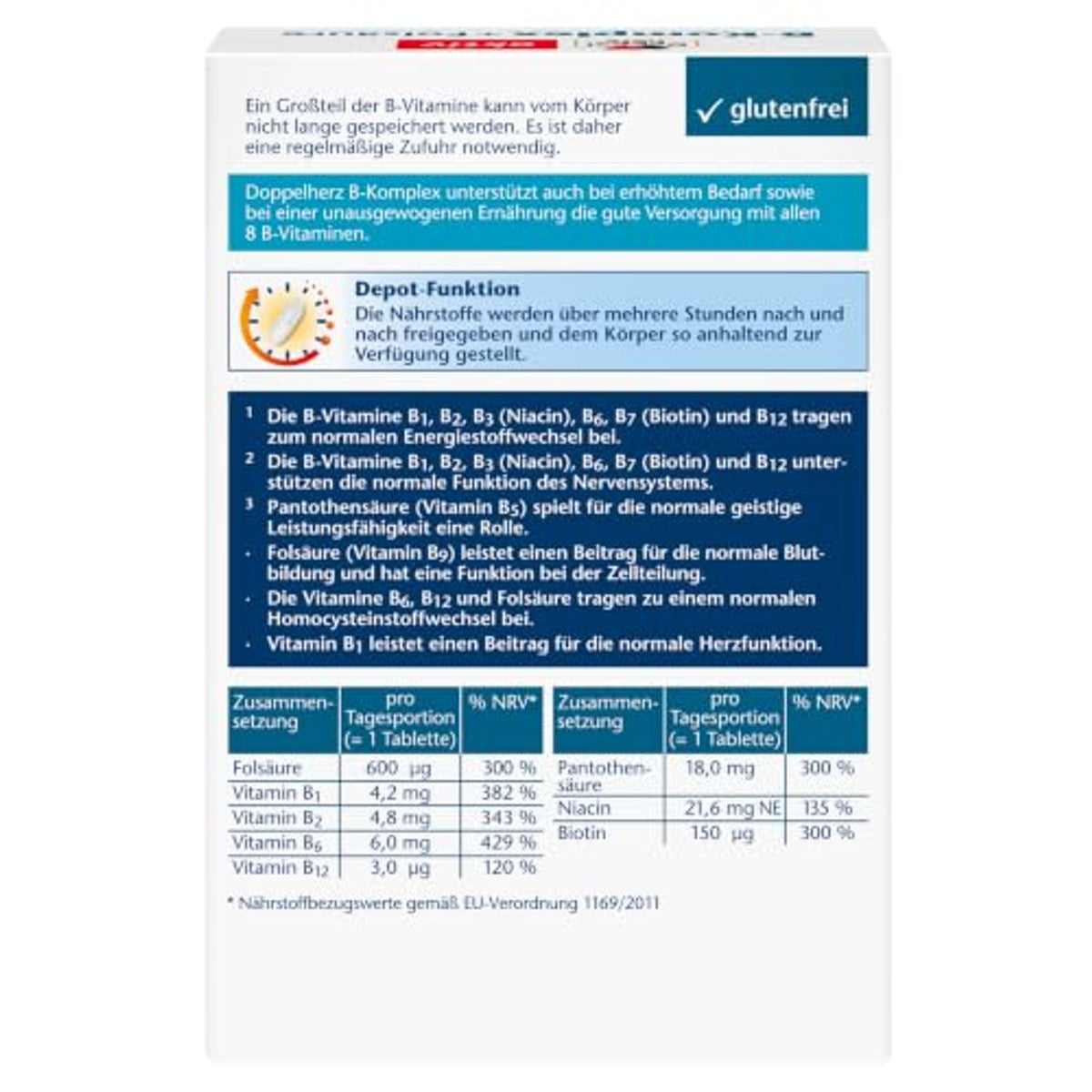 Doppelherz B-Complex Depot met Foliumzuur 150 Mini-tabletten - 3-pack