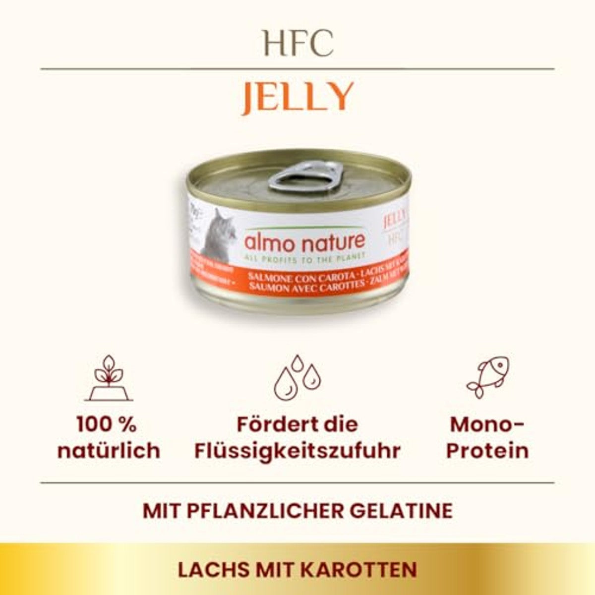 Almo Nature HFC Jelly Natvoer Zalm en Wortelen 6 x 70 g - 3-pack