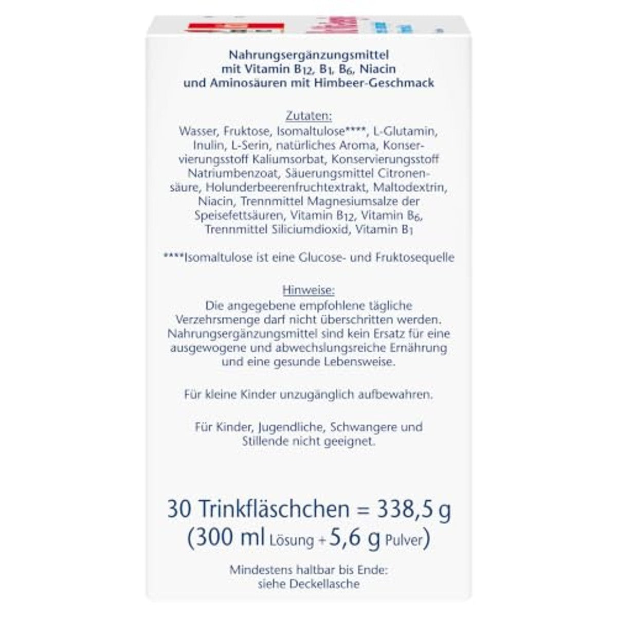 Doppelherz B12 Vita-Energie met Frambozensmaak 30 Drinkflesjes - 6-pack