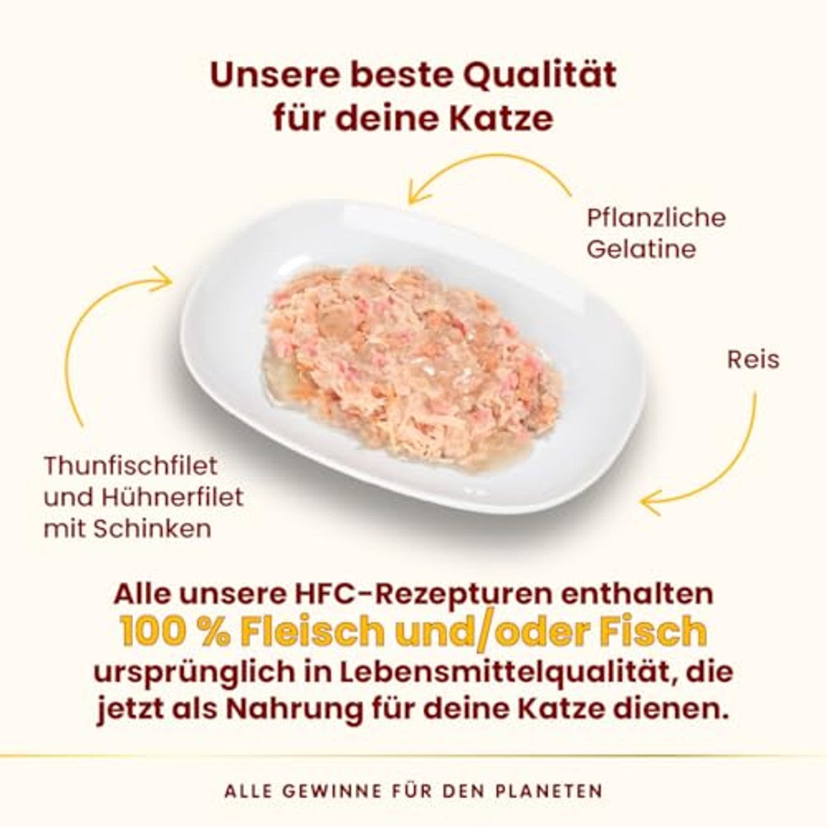 almo nature HFC Jelly Natvoer voor volwassenen katten tonijnfilet en kippenfilet met ham -24 x 55 g. – almo nature