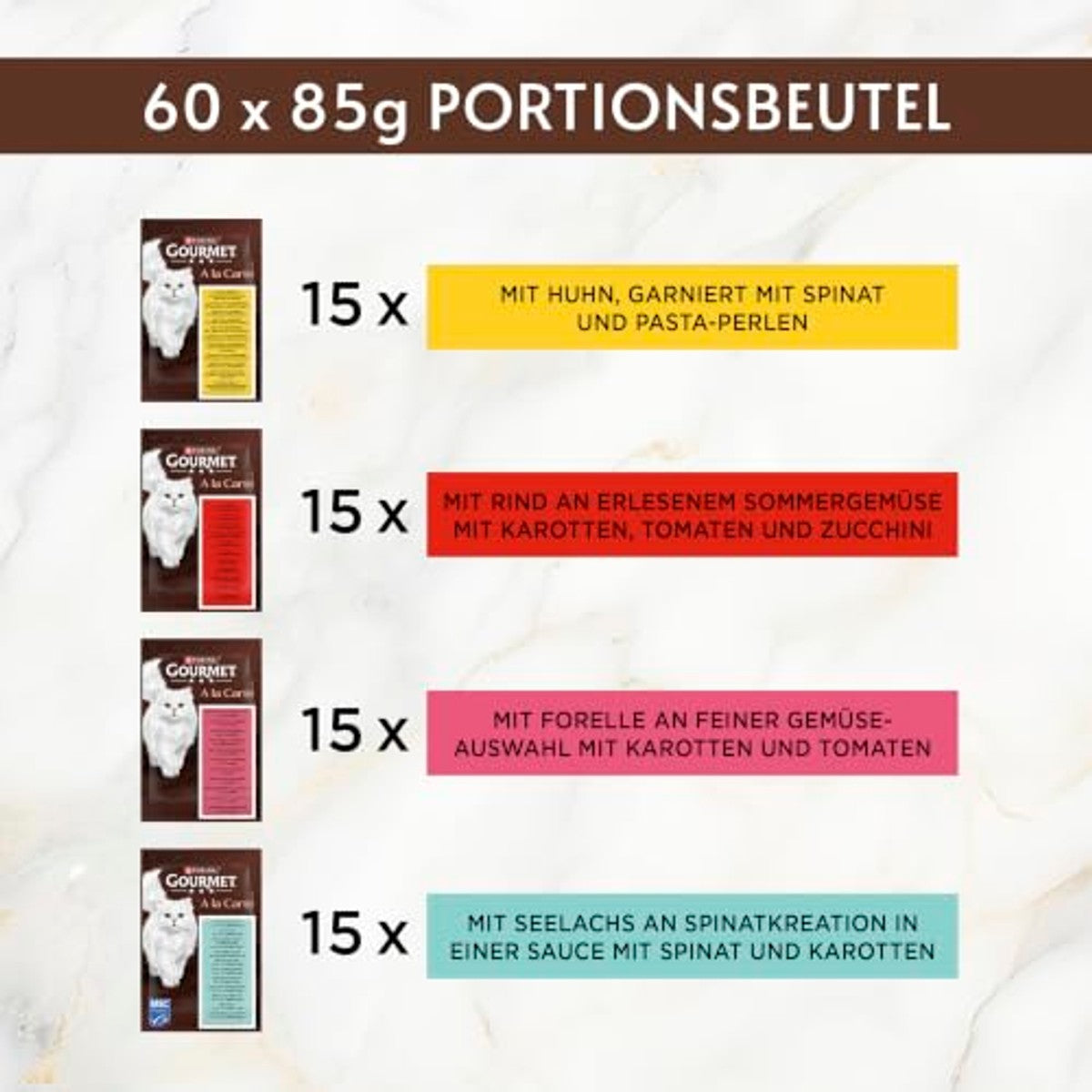 Gourmet A la Carte natvoer kattenvoer rassenmix 60 x 85 g - 3-pack