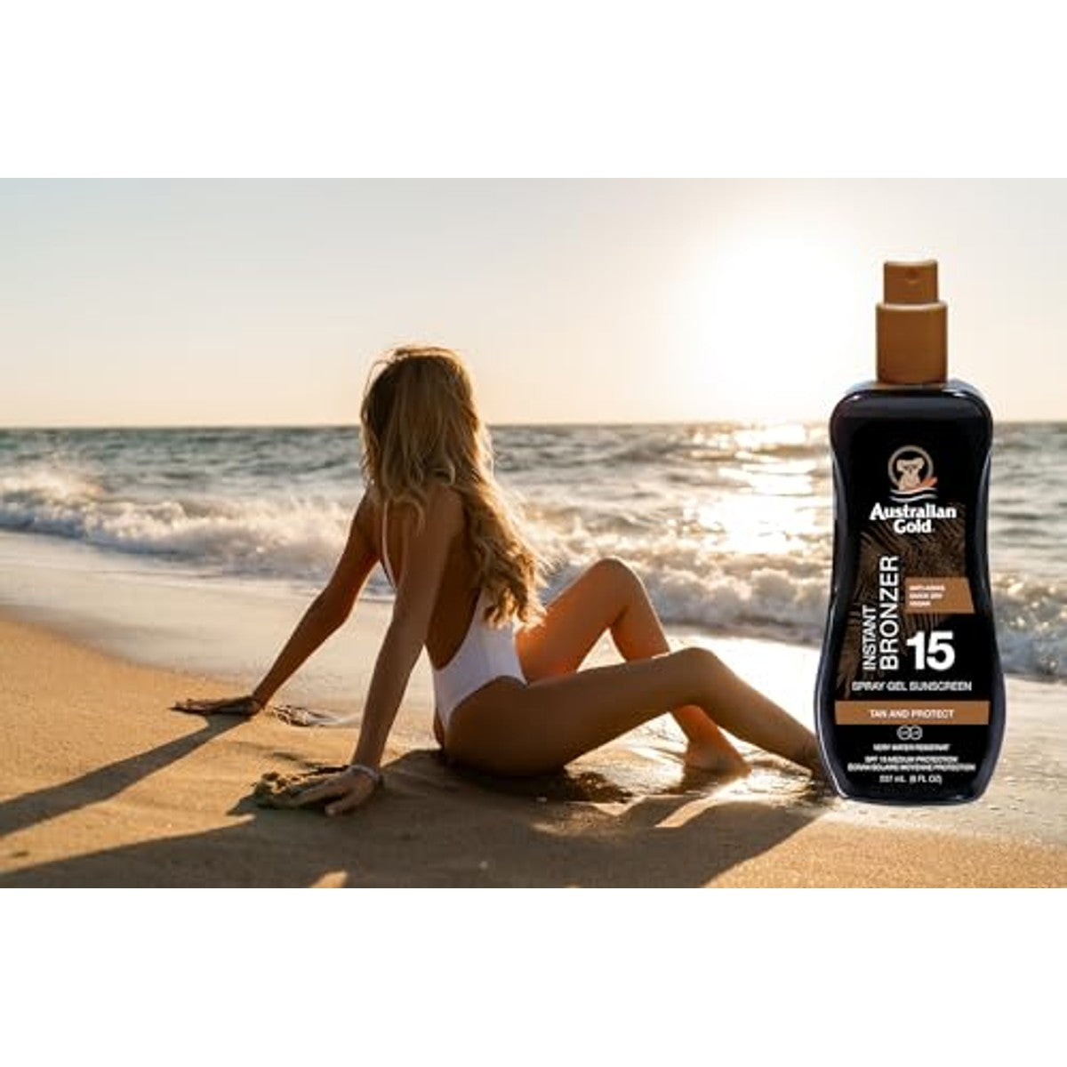 Australian Gold Zonweringspray met bronzer SPF 15 6 x 237 ml - Voordeelverpakking