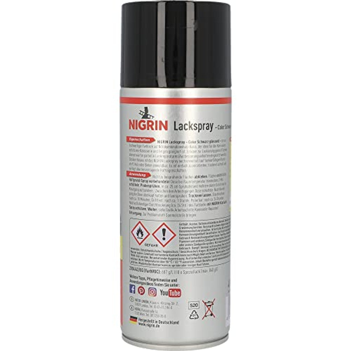 NIGRIN Lakspray zwart glanzend 6 x 400 ml – foto 4