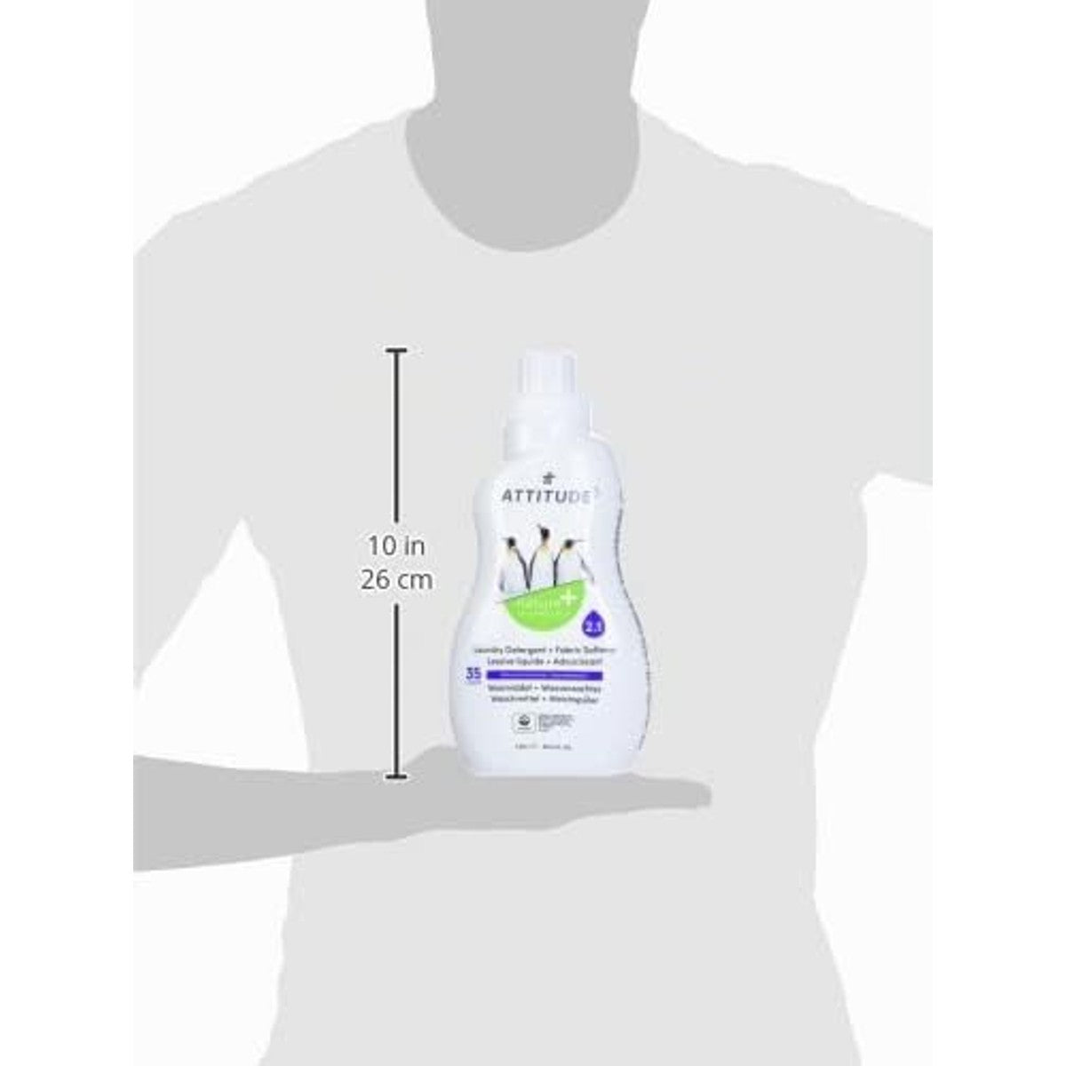 ATTITUDE 2-in-1 wasmiddel en wasverzachter, op plantaardige en minerale ingrediënten, HE-compatibel, veganistische huishoudelijke producten, Mountain Essentials, 35 ladingen, 1,05 liter – ATTITUDE