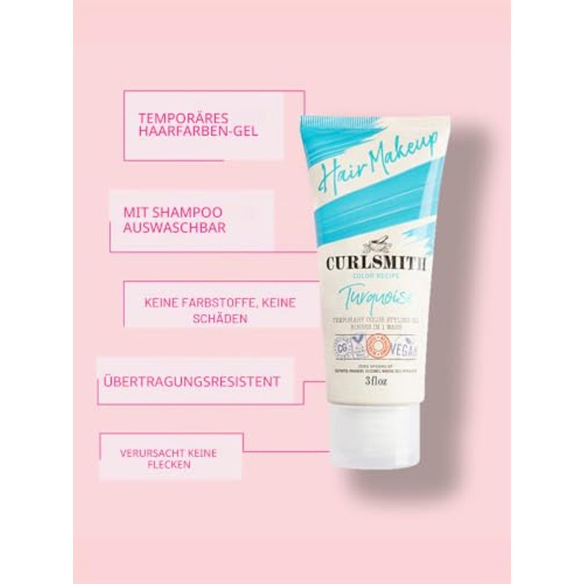 Curlsmith Haarmake-up Haarkleur- en Stylinggel Turquoise 90 ml - 6-pack