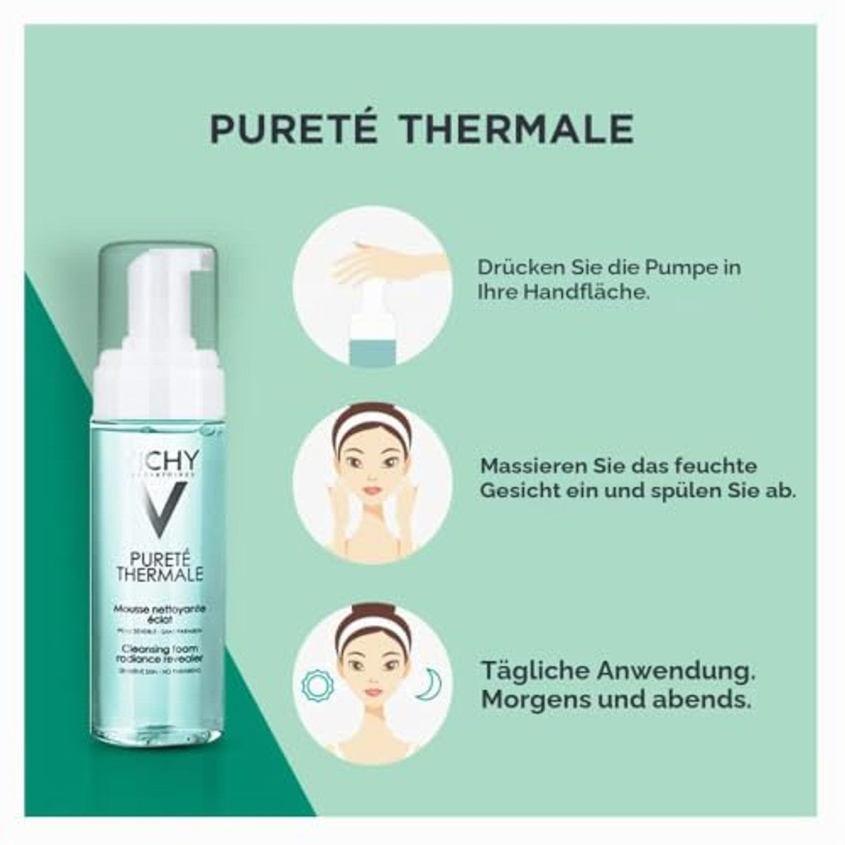 Vichy Pureté Thermale Zachte Reinigingsschuim met Glycerine, 150 ml - 3-pack