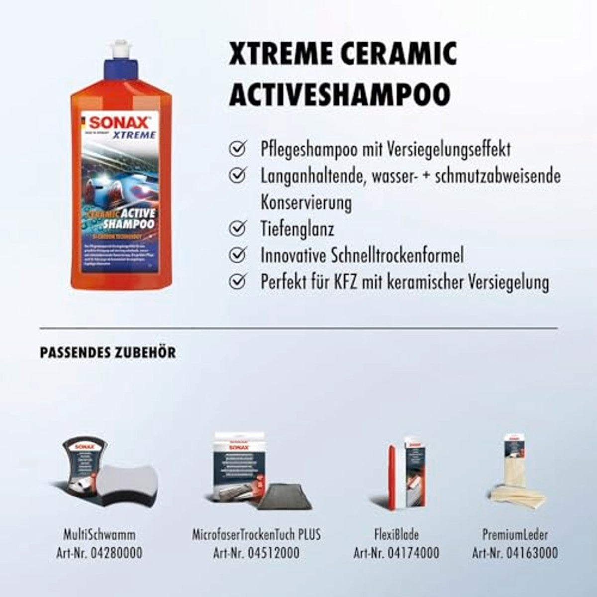 SONAX Xtreme Ceramic Active Shampoo 3 x 500 ml - Voordeelverpakking