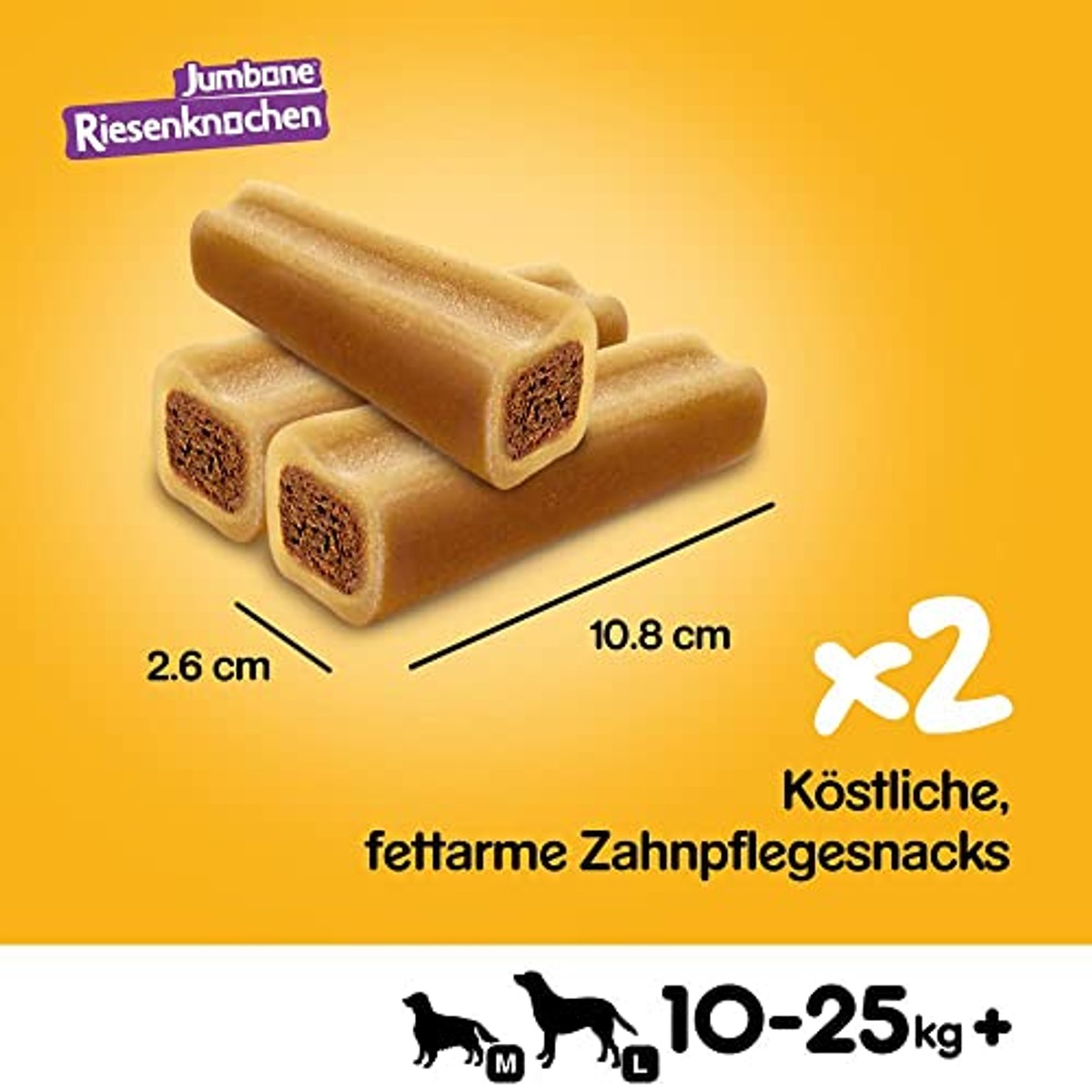 Pedigree Jumbone Reuzenbotten middelgroot rund & gevogelte hondensnack 12 x 2 stuks - 6-pack