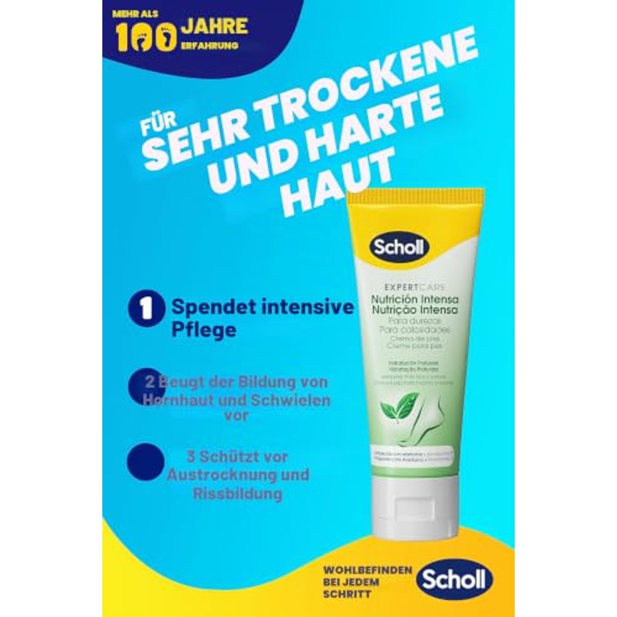 Dr. Scholl's ExpertCare Voetcrème Intensieve Voeding 3 x 75 ml - Voordeelverpakking