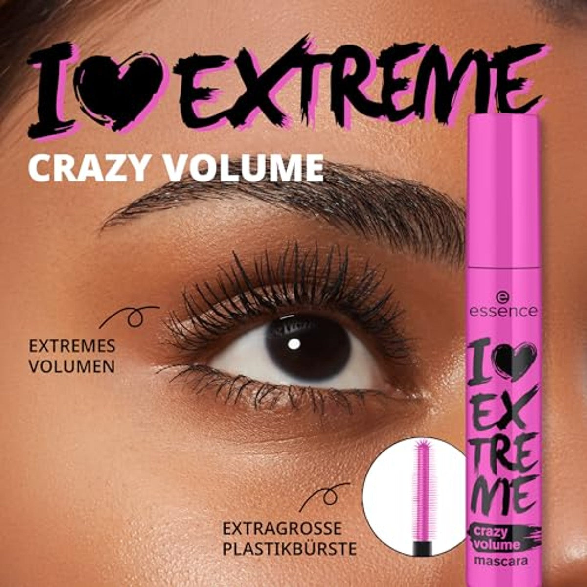 essence I Love Extreme Crazy Volume mascara zwart 12 ml - 6-pack