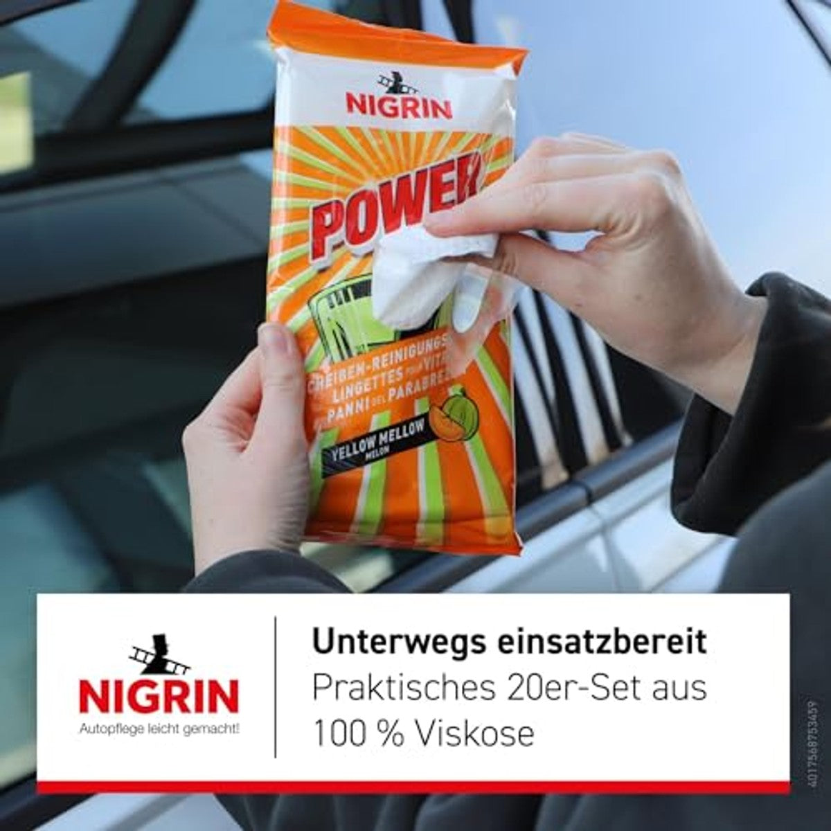 NIGRIN POWER ruitenreinigingsdoeken Yellow Mellow 20 doeken – NIGRIN