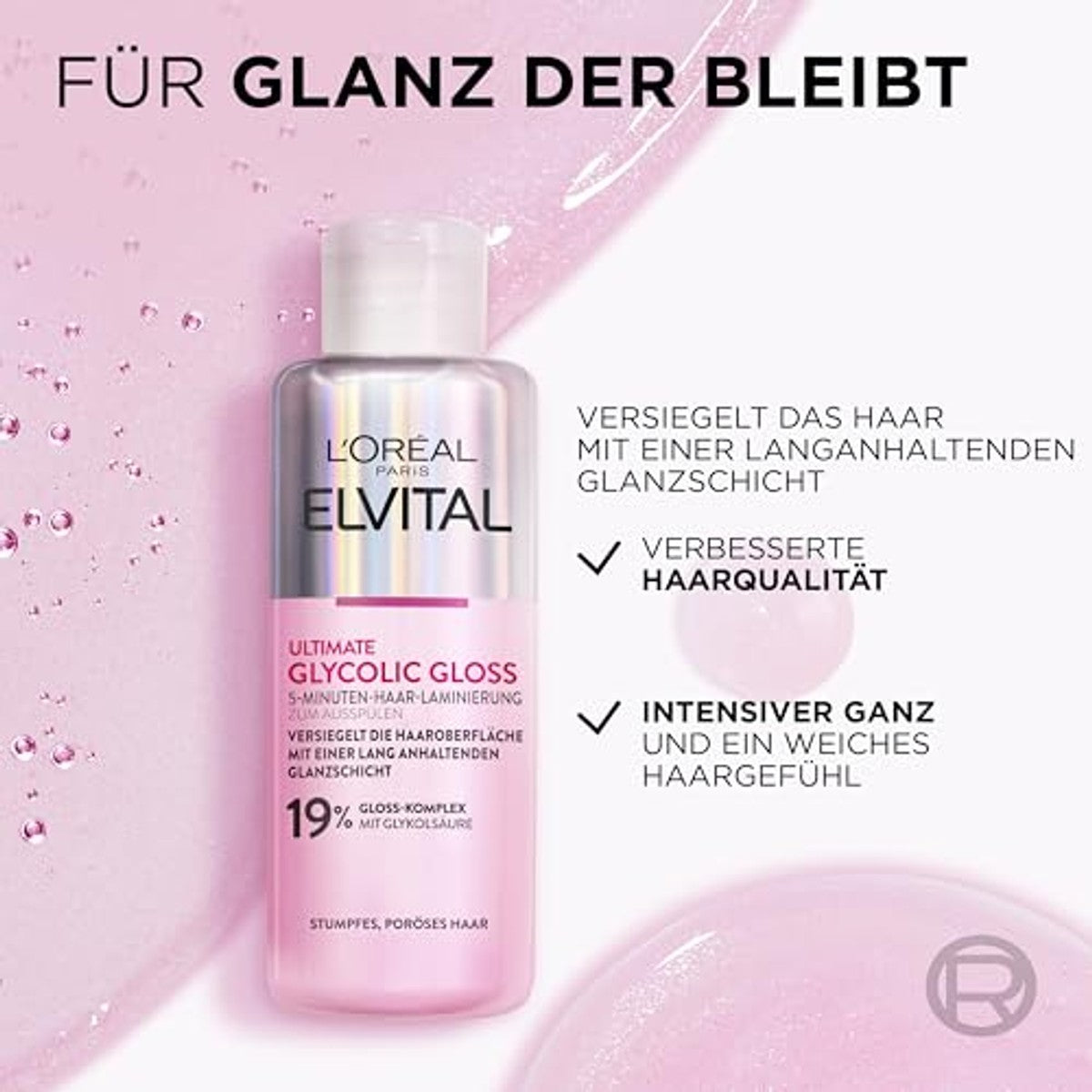 L'Oreal Paris Elvital Glycolic Gloss Haarlaminering 200 ml – L'Oreal Paris