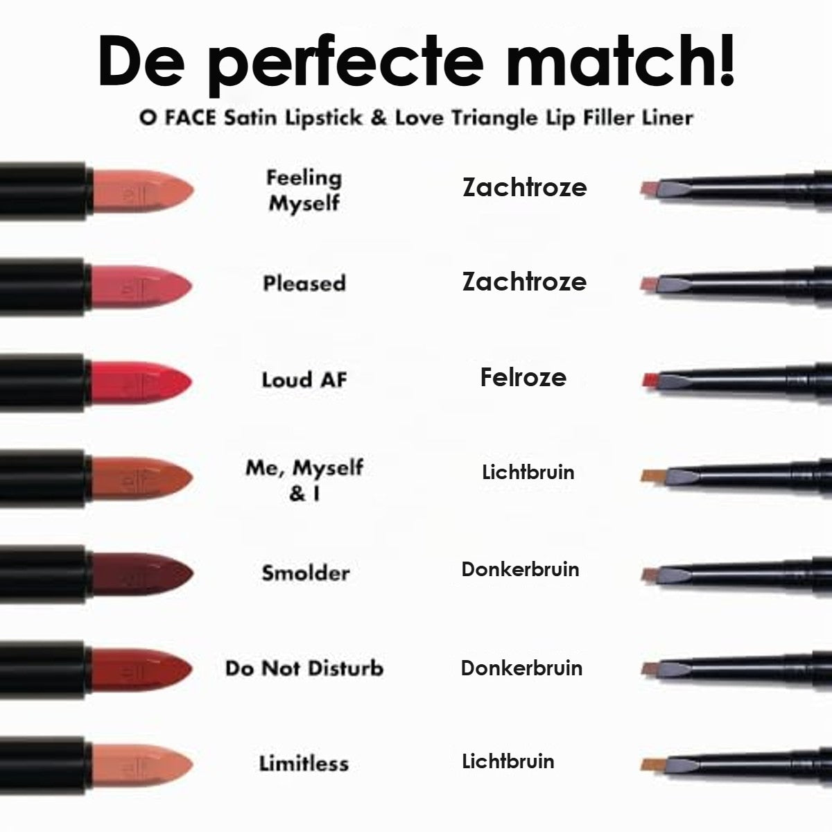 e.l.f. O Face Satin Lipstick Drive 3 stuks – foto 4