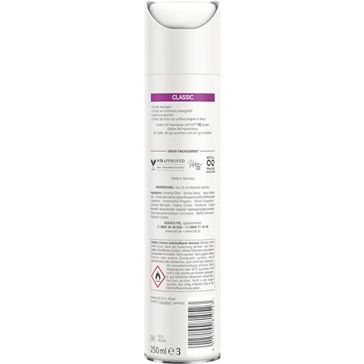TAFT Haarspray Classic houdgraad 3 6 x 250 ml - Voordeelverpakking