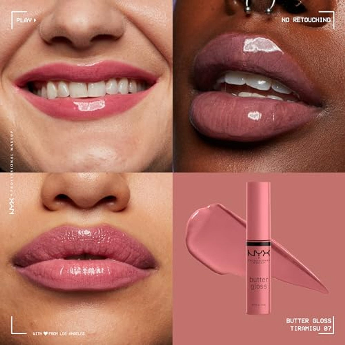 NYX Butter Gloss, Tiramisu, per stuk verpakt (1 x 7 ml) – NYX PROFESSIONAL MAKEUP