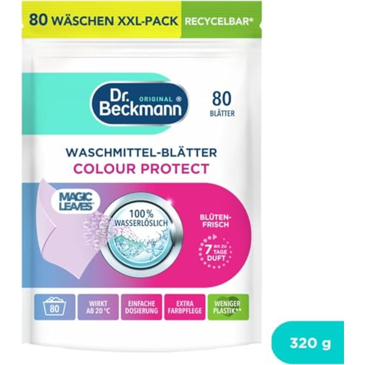 Dr. Beckmann Wasmiddelblaadjes Color 80 vellen – Dr. Beckmann